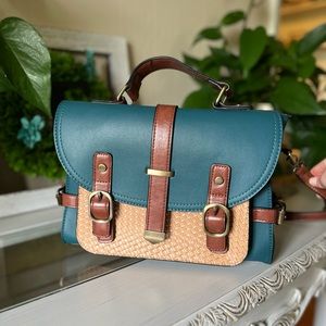 ModCloth Teal and Brown Authentically Academic Purse